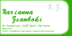 marianna zsamboki business card